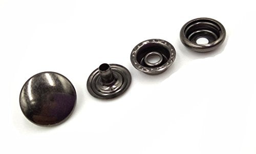 100 Sets - 12mm(1/2") Metal Line 20 Gunmetal Black Plated Steel Snaps Fastener Leather Rapid Rivet Button Sewing with Seting Tool (12mm, Gun Black) (Pack of 2) - color: Gun Black, size: 12mm (Pack of 2)