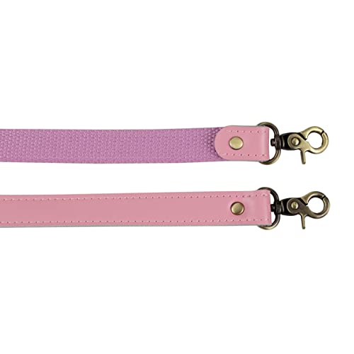 Allzedream Genuine Leather Purse Strap Sewing Canvas Replacement Handbag Shoulder Bag 2 Pcs - color: Pink