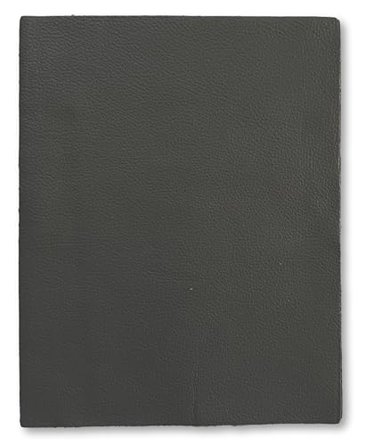 Natural Grain Cow Leather: 8.5'' x 11'' Pre Cut Leather Pieces (Grey, 1 Piece) - color: Grey, size: 1 Piece