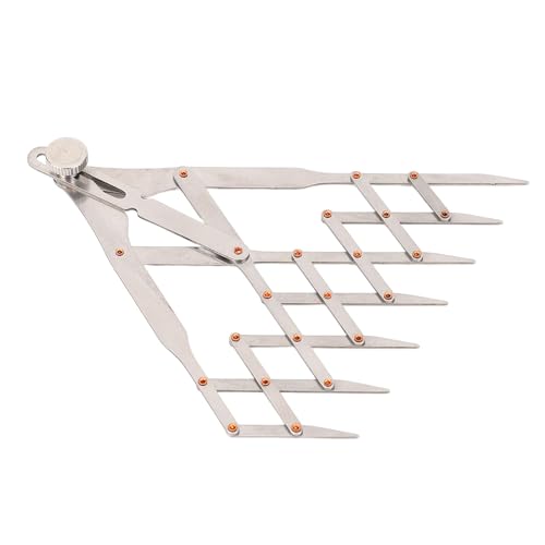 Equal Distance Measuring Ruler, Stainless Steel Equidistant Ruler, Equal Space Divider with 5 Teeth (No Lock) or 7 Teeth (with Lock) Leather Belt Sewing Gauge for Craft Pleat Button Spacing Grommet - size: 7 Teeth with Lock Function