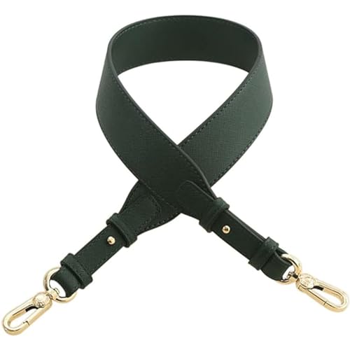 Leather Crossbody Shoulder Bag Replacement Strap - Faux Leather Adjustable Purse Strap for Handbag (Gunblack Clasp, Dark Green) - color: Dark Green, size: Gunblack Clasp