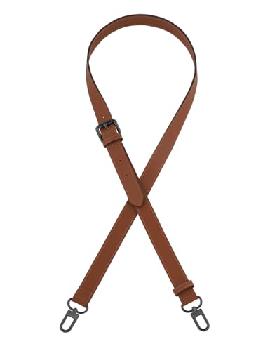 IBWell Genuine Leather Strap Replacement Crossbody Adjustable with Shoulder Strap Pads for Travel Duffel Bags - color: Brown-gun Buckle