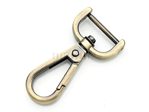 CRAFTMEMORE 2pcs Detachable Snap Hook Swivel Clasp w/Screw Bar VT493 Bag Strap Hardware Replacement (1/2 Inch, Brushed Brass) - color: Brushed Brass, size: 1/2 inch