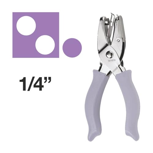 Fiskars 1/4" Circle Hand Hole Punch for Paper & Crafts, Purple - style: 1/4 in Circle