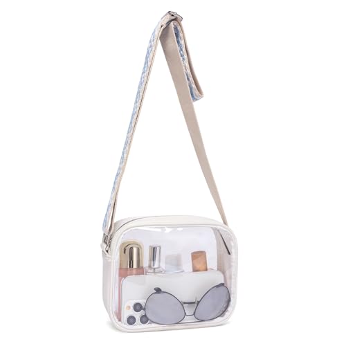 CLUCI Crossbody Bags for Women Crossbody Purses for Women Cross Body Bag Crossbody Purse with Adjustable Wide Strap | Womens Cross Body Bag Purse, Adjustable Wide Strap, Gifts for Women - color: Clear-white
