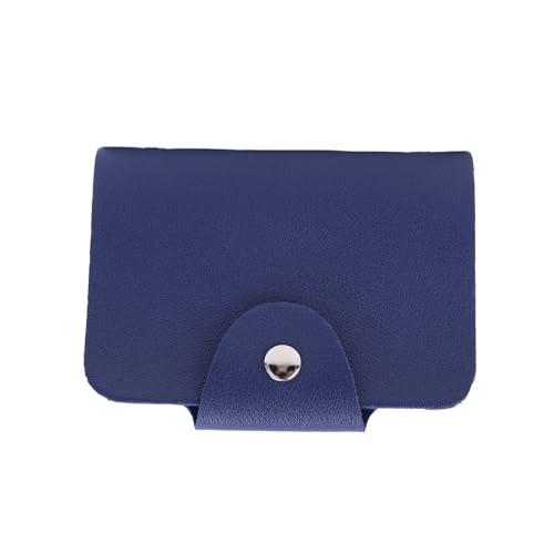 Leather Business Credit Card Holder with 24 Card Slots, Credit Card Wallet Sleeve Case for Managing Your Cards (Navy,10x8x2.5cm) - color: Navy