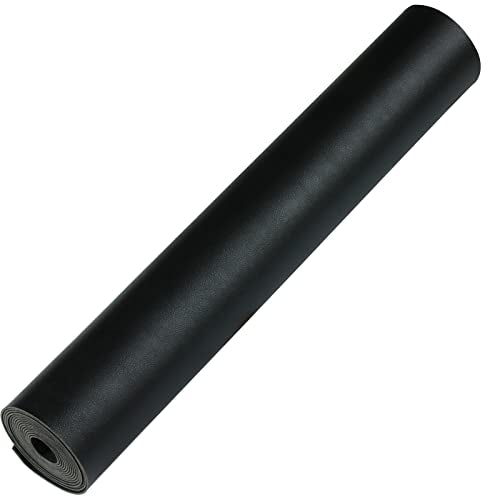 Smooth Solid Color Faux Leather Sheets Roll 12"X53" (30cmX135cm),Very Suitable for Making Crafts, Leather Earrings, Bows,Sewing (Black) - color: Black