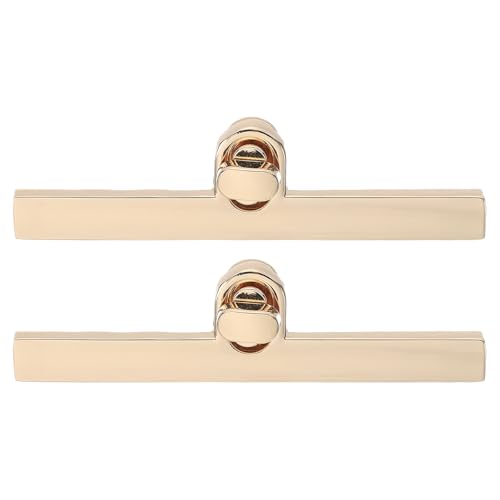 uxcell 2Set Turn Lock Clasp, Press Lock Clasp Closure Twist Turn Locks Hardware Buckle Fasteners for Purse Leather Bag Handbag Making Accessories (97x10mm, Gold) - color: Gold