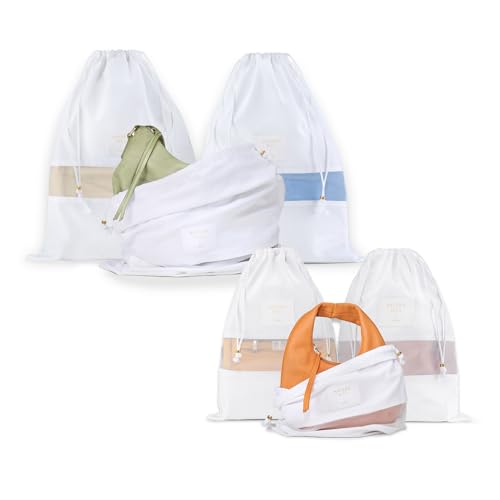 Hayden Hill Luxury Organice Cotton Dust Bags For Handbags - 6 Pack (Small-Med) - Handbag, Purse and Shoe Storage - Certified Carbon Neutral