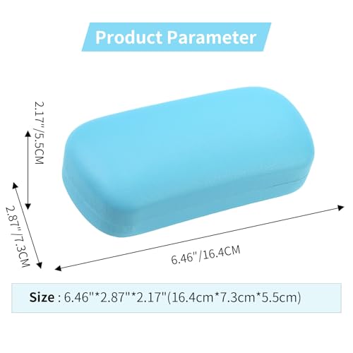 PERFECTSIGHT Sunglasses Case, Large Hard Shell Glasses Case, Cute PU Leather Protective Eyeglasses Case for Women Men - color: Blue