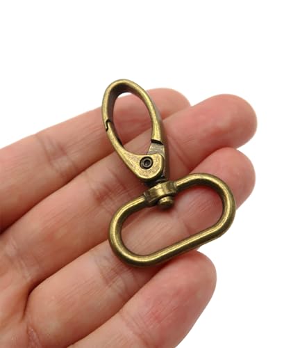 Swivel Lobster Claw Clasps 1 Inch 15pcs - Heavy Duty Metal Clasps with Secure Lock, Curved Snap Hooks for Bags, Jewelry Making, Keychains, Lanyards & DIY Craft Supplies (Antique Bronze, 1 inch) - color: Antique Bronze, size: 1 inch
