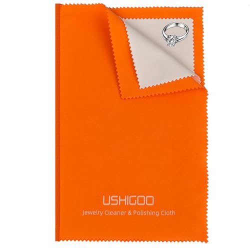 2PCS Polishing Cleaning Cloth for Gold, Silver, and Platinum Jewelry, Eco Friendly Large Cleaner Cloth 6.3 x 9.8 in. Keeps Jewelry Clean and Shiny (Orange) | Sterling Silver Gold Platinum Tarnish Remover,Non-Toxic Eco Friendly,Jewelry Cleaning Cloth - col