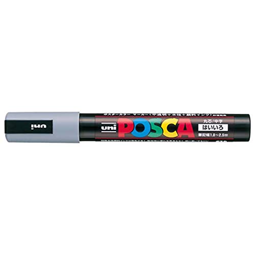 Uni Posca Medium Marker, Gray (PC5M.37), 1 Count (Pack of 1) - color: gray, size: 1 Count (Pack of 1)