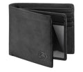 Stealth Mode Leather Bifold Wallet for Men With ID Window and RFID Blocking - color: Black