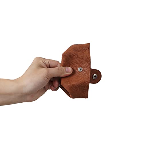 Cockatoo Genuine Leather Coin Pouch Change Holder, Mini Snap Pocket Wallet for Men Women (Shifting Sand,Large) - color: Shifting Sand, size: Large