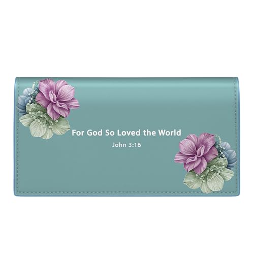 Tipmile Checkbook Covers for Personal Checkbook, PU Leather Checkbook Holder for Women and Men with Elastic Band, Effortless Sophistication - color: B For God
