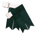 Kilt Flashes for Men with Heavy Buckle Adjusters, Plain & Tartan Kilt Sock Flashes. - color: Green Plain 030flbu