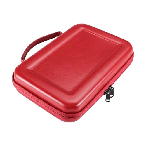 PU Leather 16 Slots pen case/boxes， Pencil Tray Case Organizer,Handmade Display Zippered Pouch for Rollerball Pen，fountain pen-Retro（red） - color: red
