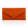 RFID Slim Wallet for Women Thin Card Holder Travel Trifold Clutch Ladies Long Billfold, 2 ID Windows, Orange - color: Orange