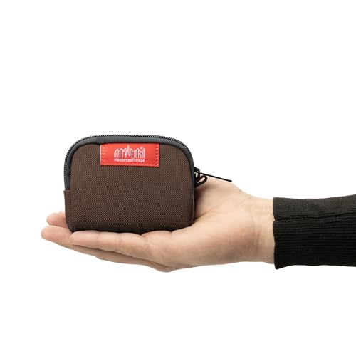 Manhattan Portage CORDURA® Coin Purse With Zipper Closure Pouch Eclectic Colors Credit Card ID Card Jewelry Keys Water Resistant Gift Everyday Carry - color: Dark Brown