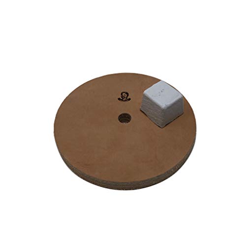 Leatherbeltman 5" (1/2" Width) Leather Honing Wheel - Fits 1/2" Arbor - Buffing Compound Included