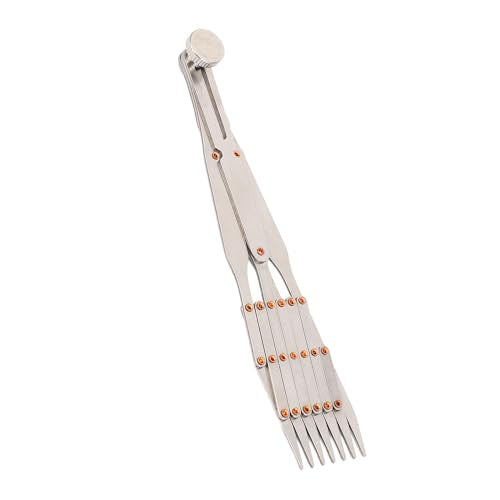 Expanding Sewing Gauge, Equal Distance Leather Belt Quick Mark, Equidistant Measuring Marking Drapery Guide Ruler, Equally Spacing Isometric Divider Ruler Tool (7 Teeth with Lock - style: 7 Teeth with Lock Function