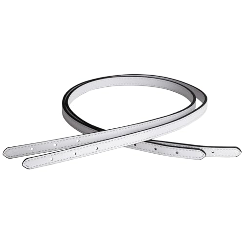 ALLZEDREAM Microfiber Leather Purse Strap Replacement Tote Bag Handbag Shoulder Handles 2 Pcs, White, 1.2cm - color: White, size: 1.2cm
