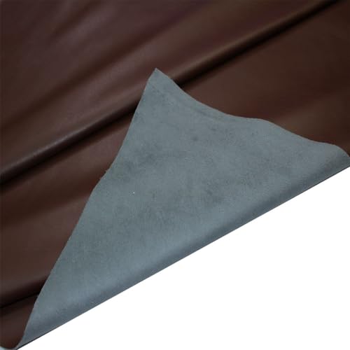 Double Sided Soft Skin Faux Leather/suedeHalf Yard 54" x 18" Thickness 0.65mm Width:54" Perfect for Upholstery, DIY Crafts, Hat Making, Hair Crafts Making, Sewing Chocolate(Back Gray) - color: Chocolate, size: 18"x54"