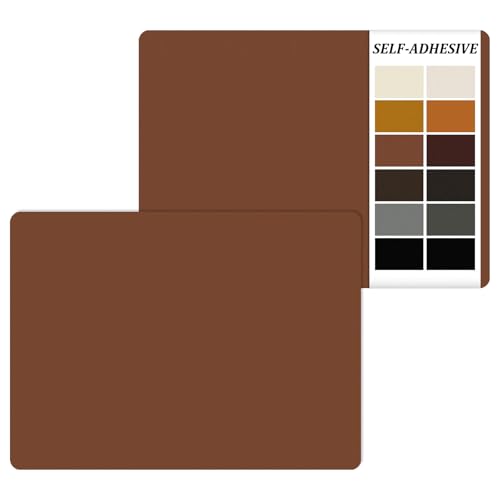 IANZE 2Pcs Leather Repair Patch, Self Adhesive Leather Repair Patch for Car Seats, Couches, Furniture, Sofa, Handbags, Office Chair (Brown) - color: Brown