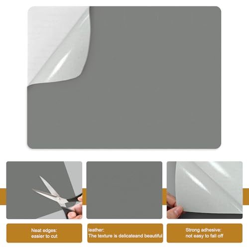 IANZE 2Pcs Leather Repair Patch, Self Adhesive Leather Repair Patch for Car Seats, Couches, Furniture, Sofa, Handbags, Office Chair (Light Grey) - color: Light Grey