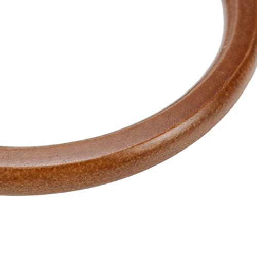 2PCS Round Wooden Purse Handle Making Handbags Replacement for Handmade Bag Handles 5.51 Inch (Dark Brown)