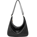 Hobo Bags for Women Foldable Shoulder Handbag CrossBody Purse | Adjustable Strap, 6 organized pockets, Crescent Tote Bag, Cute Slouchy Underarm Bag, Fits 12.9" iPad Pro - color: Black