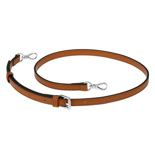 Allzedream Leather Purse Strap Replacement Crossbody Handbag Long Adjustable (Brown, Silver Hardware) - color: Brown, Silver Hardware