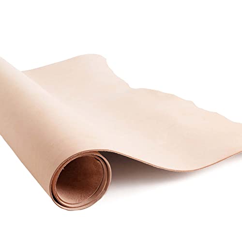 European Leather Work 7-9 oz (2.8-3.6 mm) Vegetable Tanned Leather Pre-Cut Size: 12-14 SQ FT Full Grain Cowhide Leather for Tooling, Engraving, Crafting, Molding, DIY, Holsters - size: 12-14 SQ FT