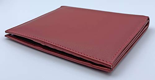 Red RFID Genuine Leather Passport Wallet - color: Red