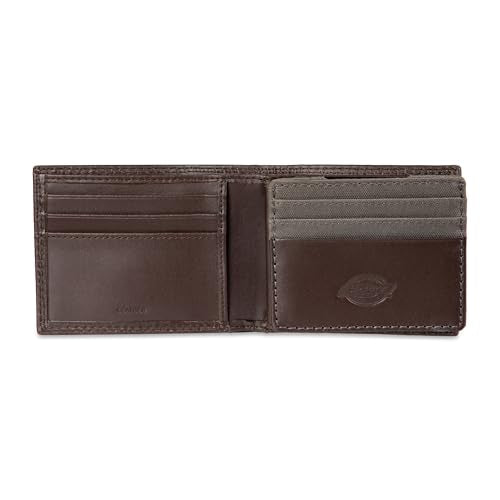 Dickies Men's RFID Everyday Leather Bifold Chain Wallet Black - color: Brown Slimfold