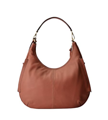 Large Hobo Bag – The Wendy - Italian Pebbled Leather Bag for Women - Convertible & Removable Straps- Sleek Crossbody - color: Chestnut