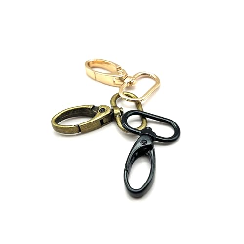 Swivel Lobster Clasps 1 inch Metal Multi Color for Purses Bag 10p - color: Antique Bronze/Silver/Gunmetal/Black/Gold, size: 1 inch