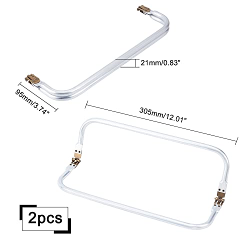 PH PandaHall Aluminum Purse Frame Handle 2pcs(1 Pair) Purse Bag Frame Inner Kiss Clasp Lock 30.5cm/12" U-Shaped Bag Handle Tubular Frame Hardware Replacements for Sewing Bag Clutch Crafts DIY - size: 12"