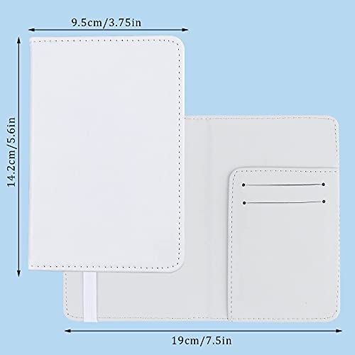 4 Pack Blank Sublimation Passport Holders PU Leather RFID Blocking Passport Covers with 3 Card Slots Boarding Pass Pocket Secure Snap Closure Unisex Travel Wallet for Men Women DIY Custom Gift