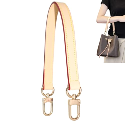 Vachetta Leather Handbag Strap, Suitable for Changing Shoulder Straps on L V Handbags and Bucket Bags(Apricot-W:0.7in,L：14.9in) - color: Apricot-W:0.7in-L：14.9in