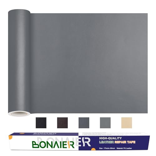 Leather Patches for Furniture,Self Adhesive Leather Repair Patch,Leather Patch Tape kit for Couch,Car Seat,Motorcycle seat,Loveseat - color: Grey, size: 17"x 30"(Fine-Grained)