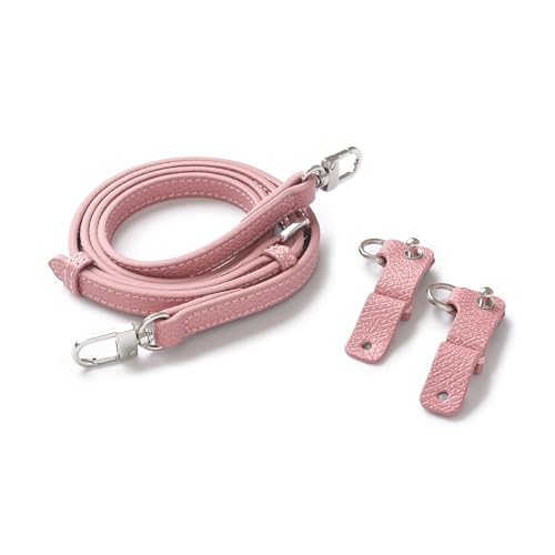 Purse Straps Replacement, Leather Handbag Crossbody Shoulder Strap Kit Adjustable for Mini Longcamp Tote Bag Women - color: Petal pink