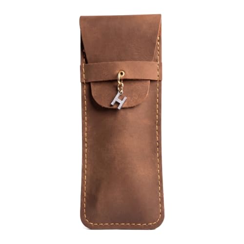 Personalized Initial PU Suede Pen Pouch - Office and Professional Storage Accessory, Ideal Gift for Coworkers (H) - color: H