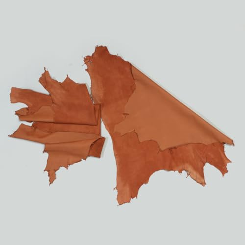 Tooling Leather Hides, Whole Nappa Antique Soft Lambskin Leather for Arts and Crafts - No Holes & Cuts | Quality Rawhide Leather 5-6 Sq ft (Pack of 2) - Bella Brown - color: Bella Brown, size: 2 Hide x 5-6 Sq ft