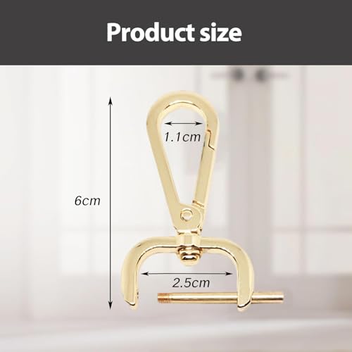NIIIYTYB 2Pcs Snap Hook Swivel Clasp Set 1 Inch Detachable Carabiner Hooks with Screwdriver D Ring Keychain Clips Bag Strap Hardware for Purses Crossbody Bags Key Fobs Pet Collars(Gold) - color: gold, size: 1 inch