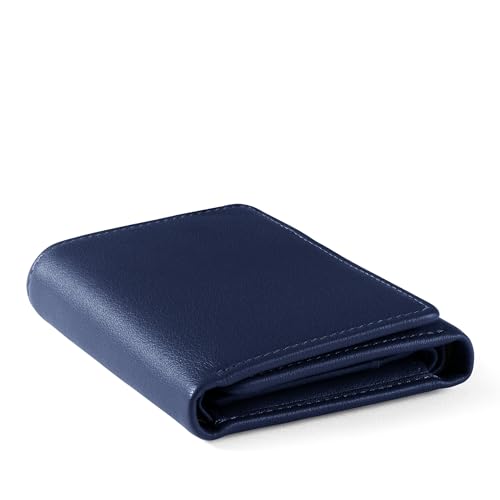Navy Blue Men's Trifold Wallet with Removable Card Holder - Navy Blue - color: Navy Blue, size: with Card Wallet