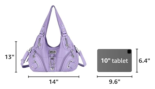 Angelkiss Hobo Purses and handbags for Women Satchel Handbag Women Purses Large Daily Shoulder Bags - color: 8901purple