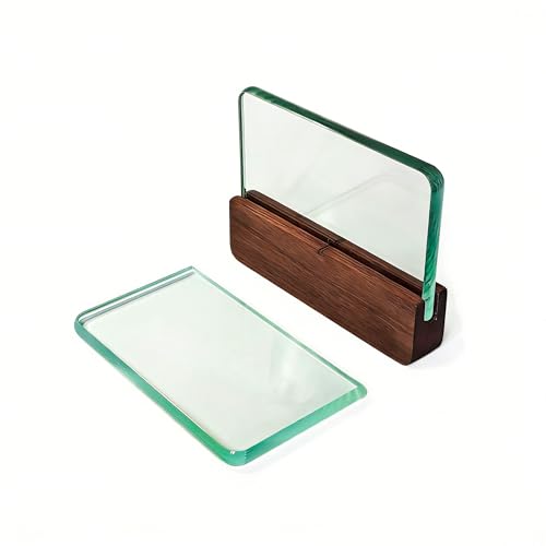 Wood Handle Glass Slicker Set Leather Burnishing Tools, Leathercraft Glass Burnisher Block Smoothing Tool
