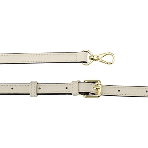 Allzedream Leather Purse Strap Replacement Crossbody Handbag Long Adjustable (White) - color: White